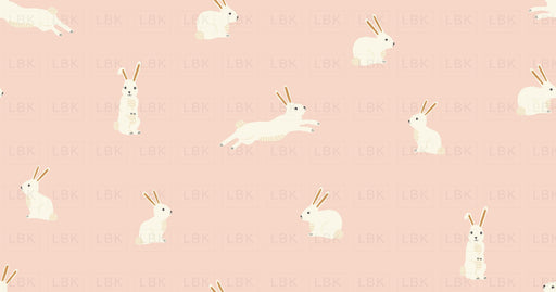 Bunny Rabbits On Light Pink
