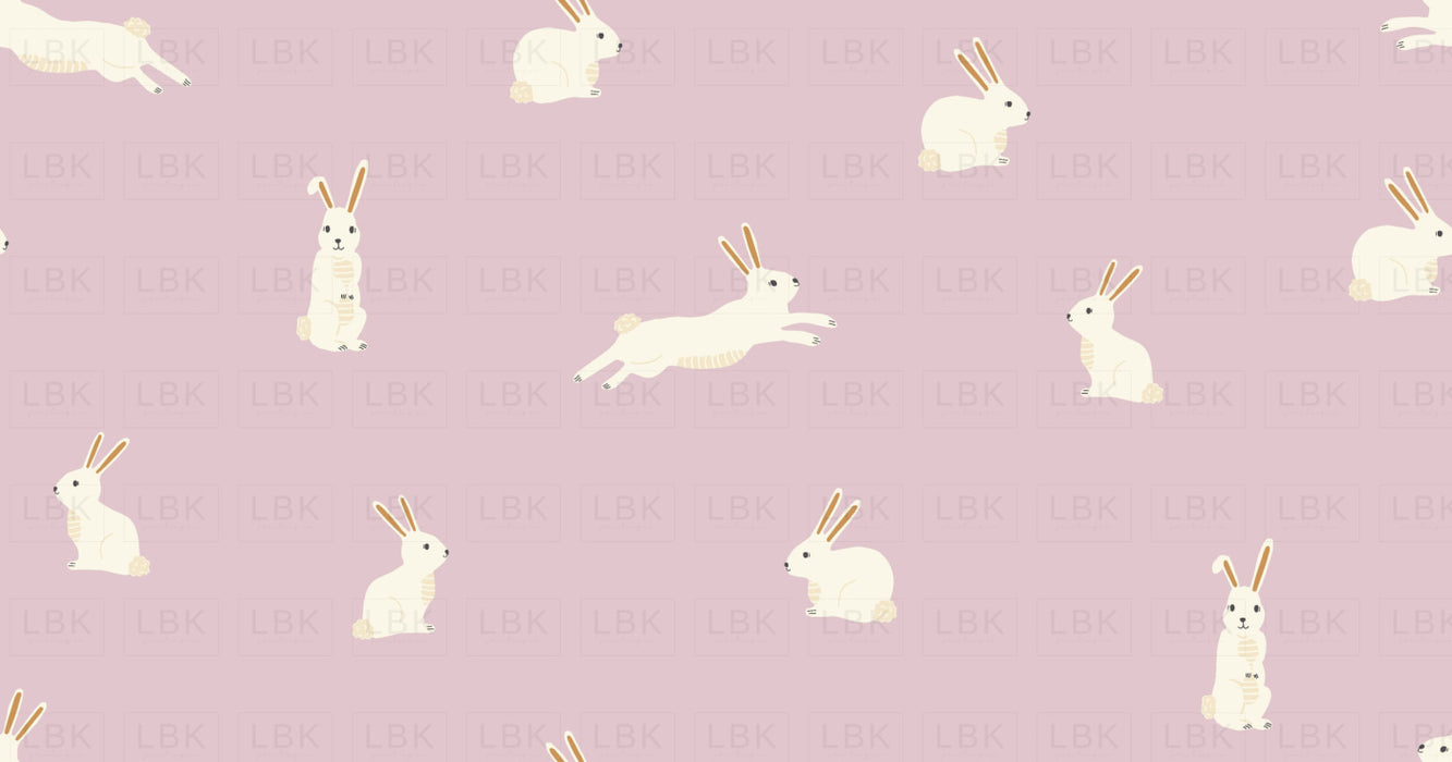 Bunny Rabbits On Pink