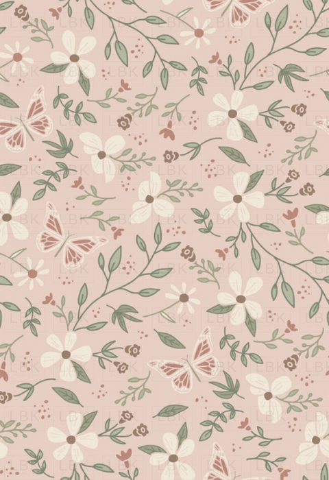 Butterfly Garden Floral Muted_mauve