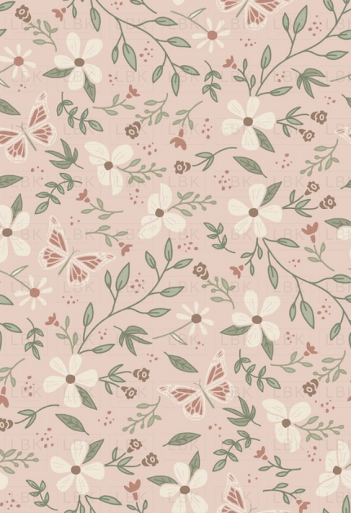 Butterfly Garden Floral Muted_mauve