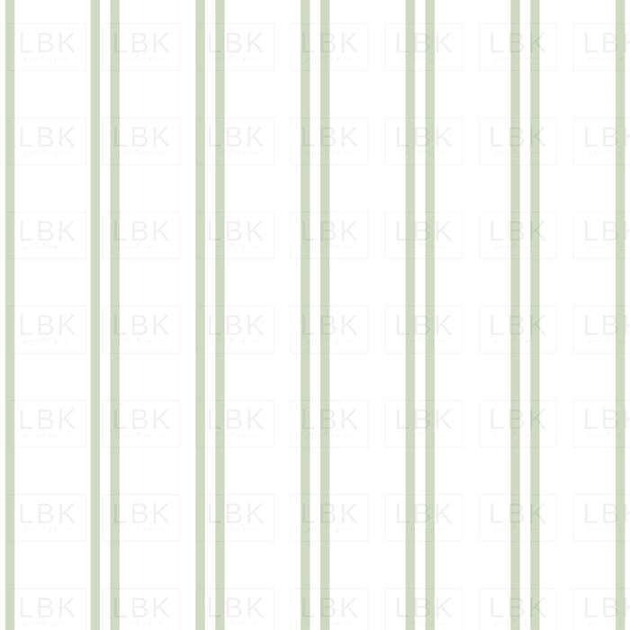 Butterfly Garden Stripe Preppy-white light green