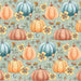 Candy Corn Harvest Pumpkin Floral Light Green