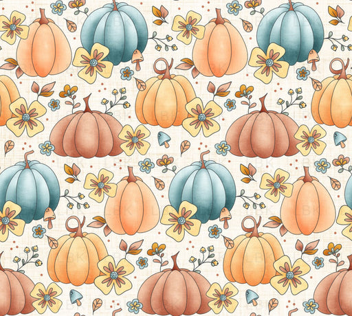 Candy Corn Harvest Pumpkin Floral White