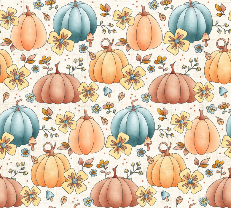 Candy Corn Harvest Pumpkin Floral White