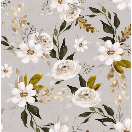 Caramel And Olive Muted Florals On Cloud