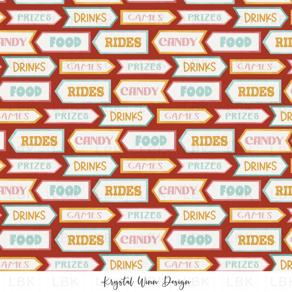 Carousel Signs Red — LBK Printing Co.