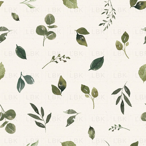 Charlotte Dainty Green Leaves On Textured Cream