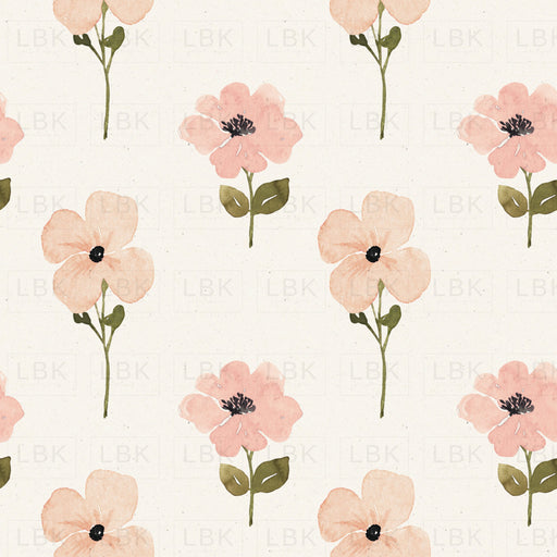 Charlotte Pink Floral Stems On Textured Cream