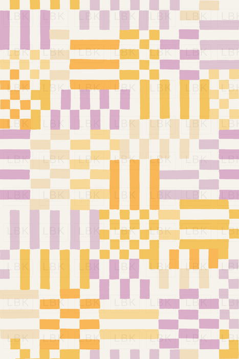 Checkery Checker In Lavender Lilac Yellow