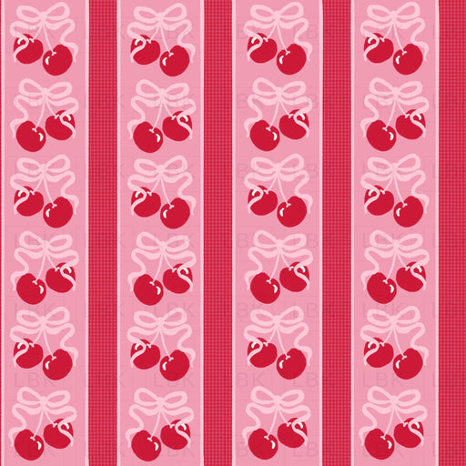 Cherry Gingham Stripe Pink