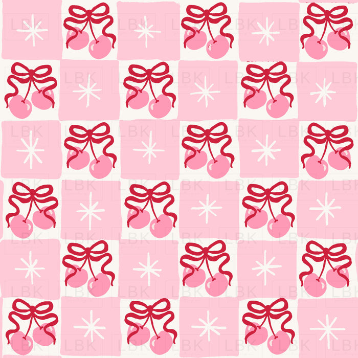 Cherry Star Checker Light Pink