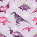 Christmas Dinos Girly Light Purple Fabric