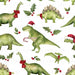 Christmas Dinos Green Fabric