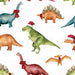 Christmas Dinos Multicolor Fabric