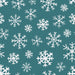 Christmas Dinos Snowflakes Blue Fabric