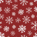 Christmas Dinos Snowflakes Red Fabric