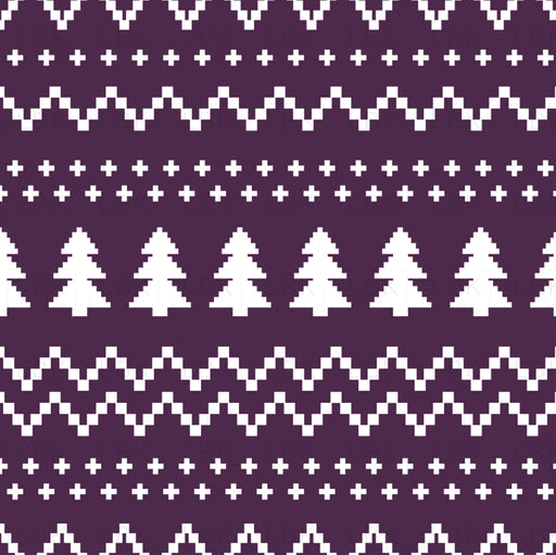 Christmas Dinos Sweater Dark Purple Fabric