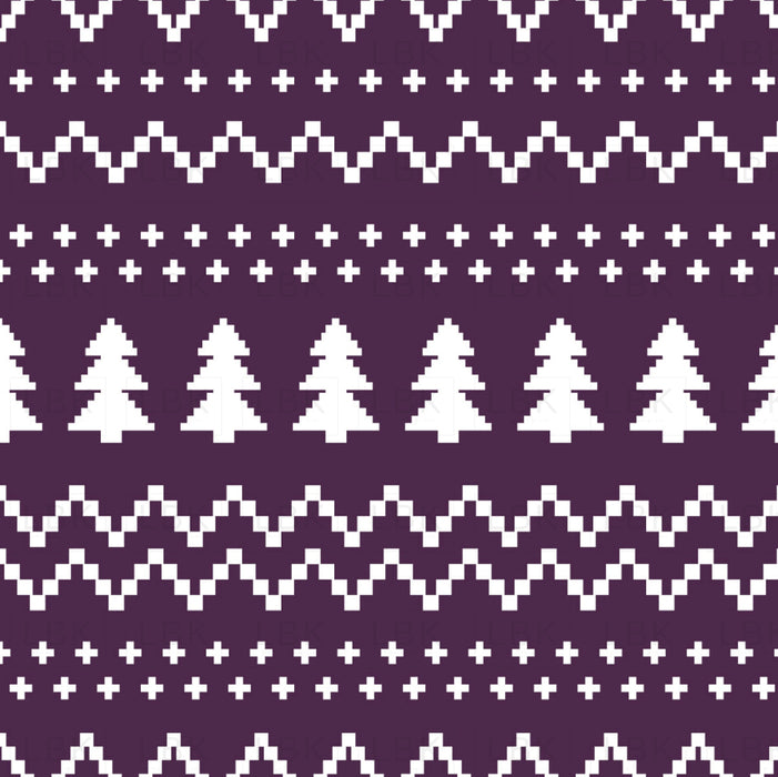 Christmas Dinos Sweater Dark Purple Fabric
