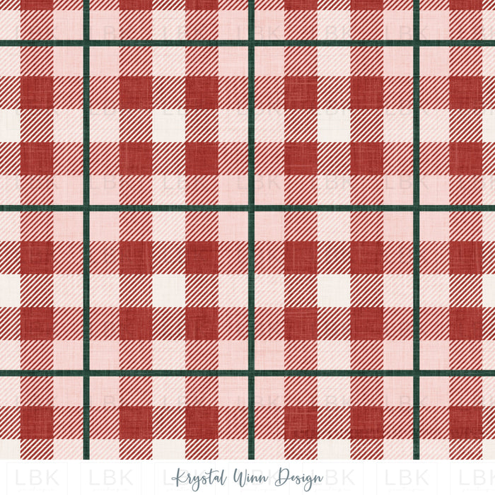 Christmas Faux Flannel Plaid Mrs Claus