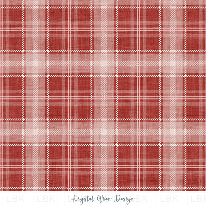 Christmas Faux Flannel Plaid Rudolph