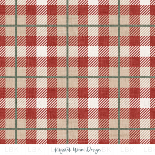 Christmas Faux Flannel Plaid Santa