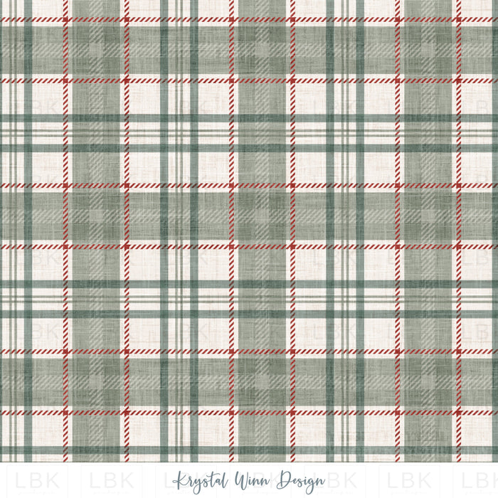 Christmas Faux Flannel Plaid Wreath