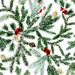 Christmas Pine And Red Berry Garland Foliage