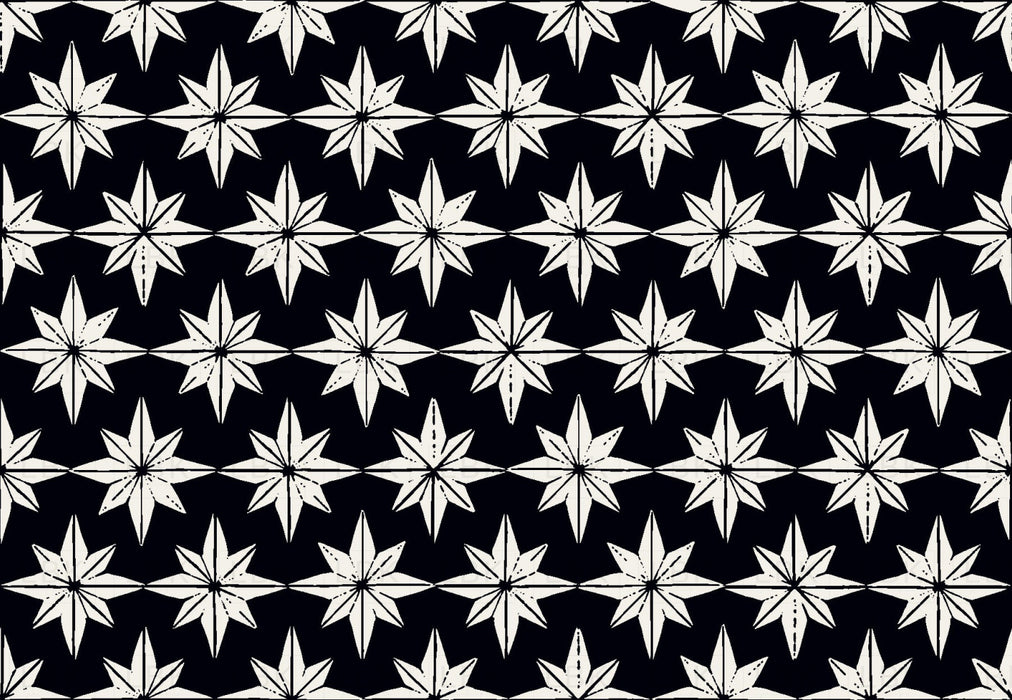 Christmas Star Tiles Black