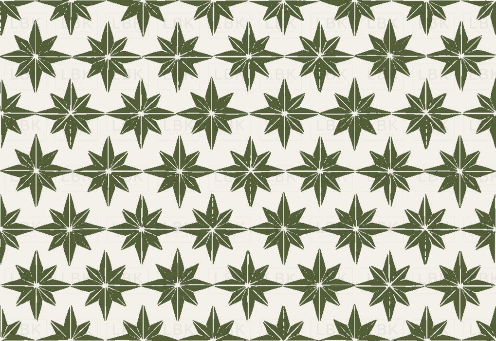 Christmas Star Tiles In Green