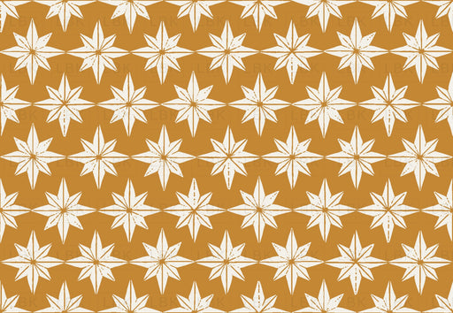 Christmas Star Tiles On Golden Yellow Large