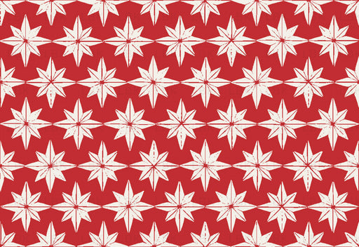 Christmas Star Tiles On Red