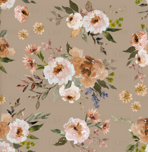 Cider And Blush Fall Florals On Soft Cocoa