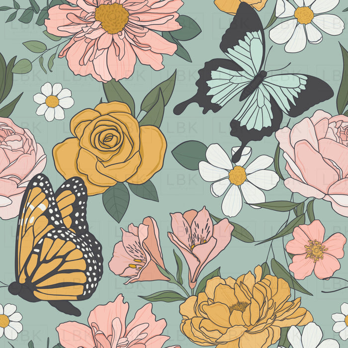 Claire Bright Butterfly Floral