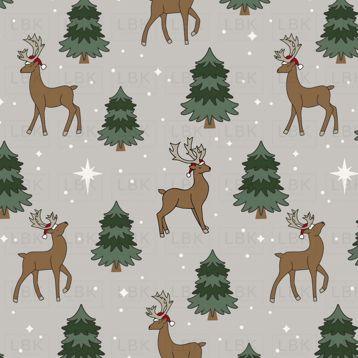 Classic Christmas Reindeer Grey