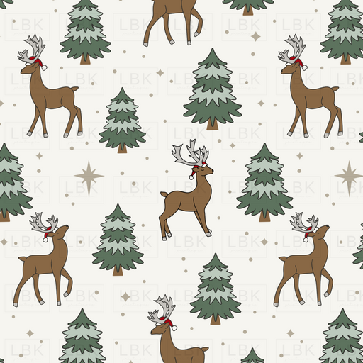 Classic Christmas Reindeer White