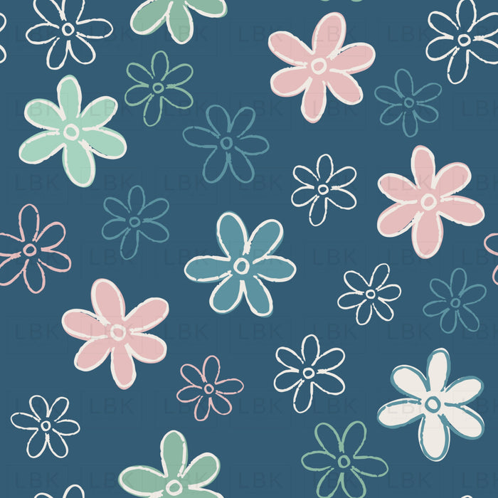 Copy Of Doodle Flowers In Navy