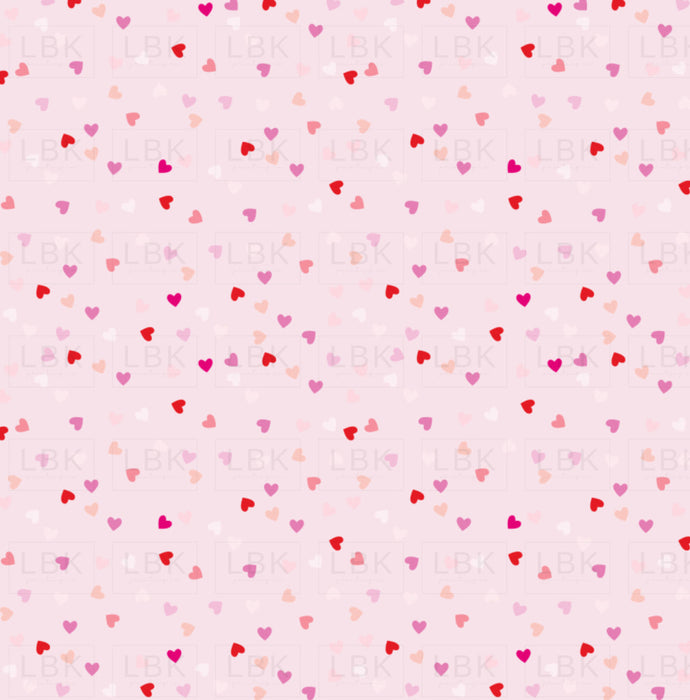 Cosmic Love Ditsy Valentine Hearts On Light Pink