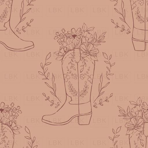 Cowgirlboot_Drawing_Pink
