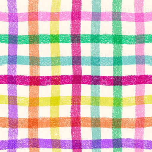 Crayon multi plaid pink light gray