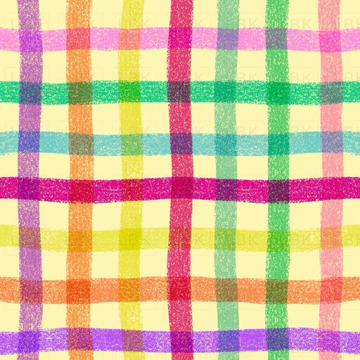 Crayon multi plaid post it yellow