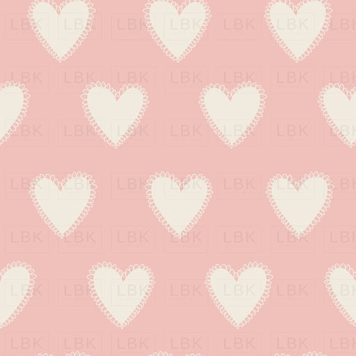 Cream Hearts Blush Pink Xoxo