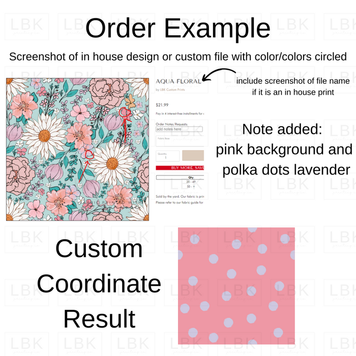 Custom Color Match Scattered Paint Dots Coordinate