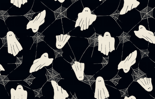 Cute Boho Ghosts And Webs Black Cream
