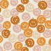 Cute Smiley Halloween Pumpkins In Oranges And Pink On Off White