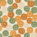 Cute Smiley Halloween Pumpkins Orange And Green On Off White