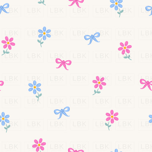 Daisies And Bows Pink Blue