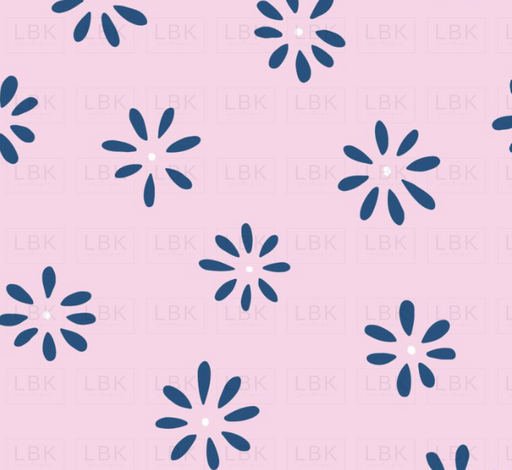 Daisies (Blue) On Pink