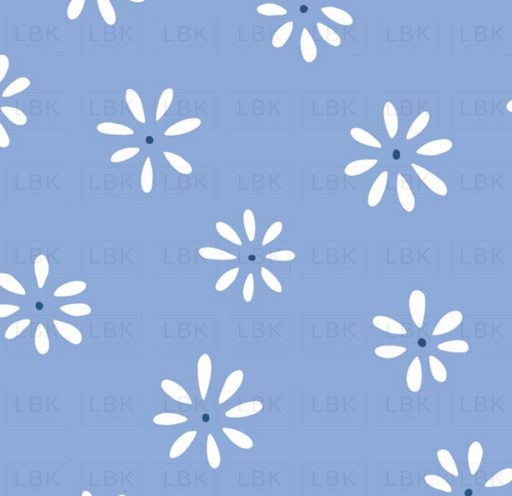 Daisies (White) On Blue