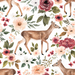 Deer Floral White