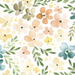 Ditsy Floral Aqua Flowers On White